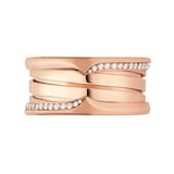 Bvlgari Jewelry 18k Rose Gold 0.23cttw Diamond B.Zero1 3 Band Ring Size 7.25