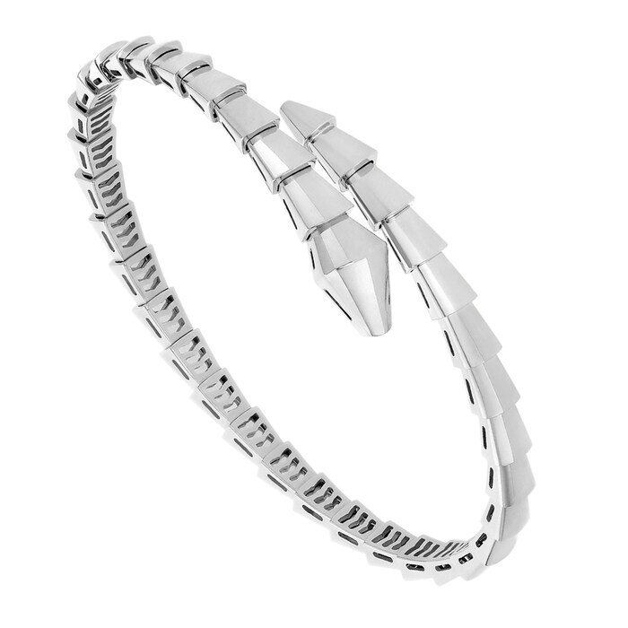 Bvlgari Jewelry 18k White Gold Serpenti Viper Bracelet Size Small