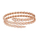 Bvlgari Jewelry 18k Rose Gold 5.02cttw Full Pave Diamond Serpenti Viper Bracelet