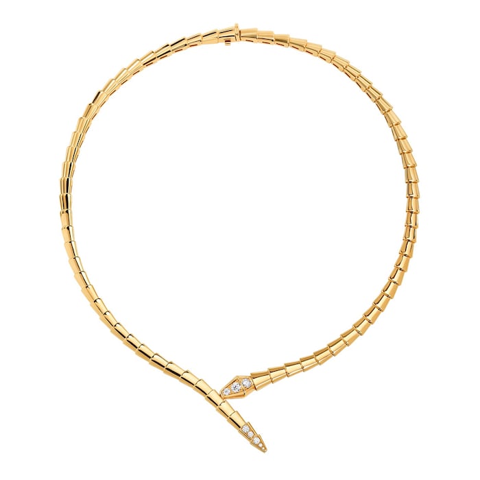 Bvlgari Jewelry 18k Yellow Gold 0.41cttw Diamond Serpenti Viper Necklace Size Large