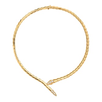 Bvlgari Jewelry 18k Yellow Gold 0.41cttw Diamond Serpenti Viper Necklace Size Large