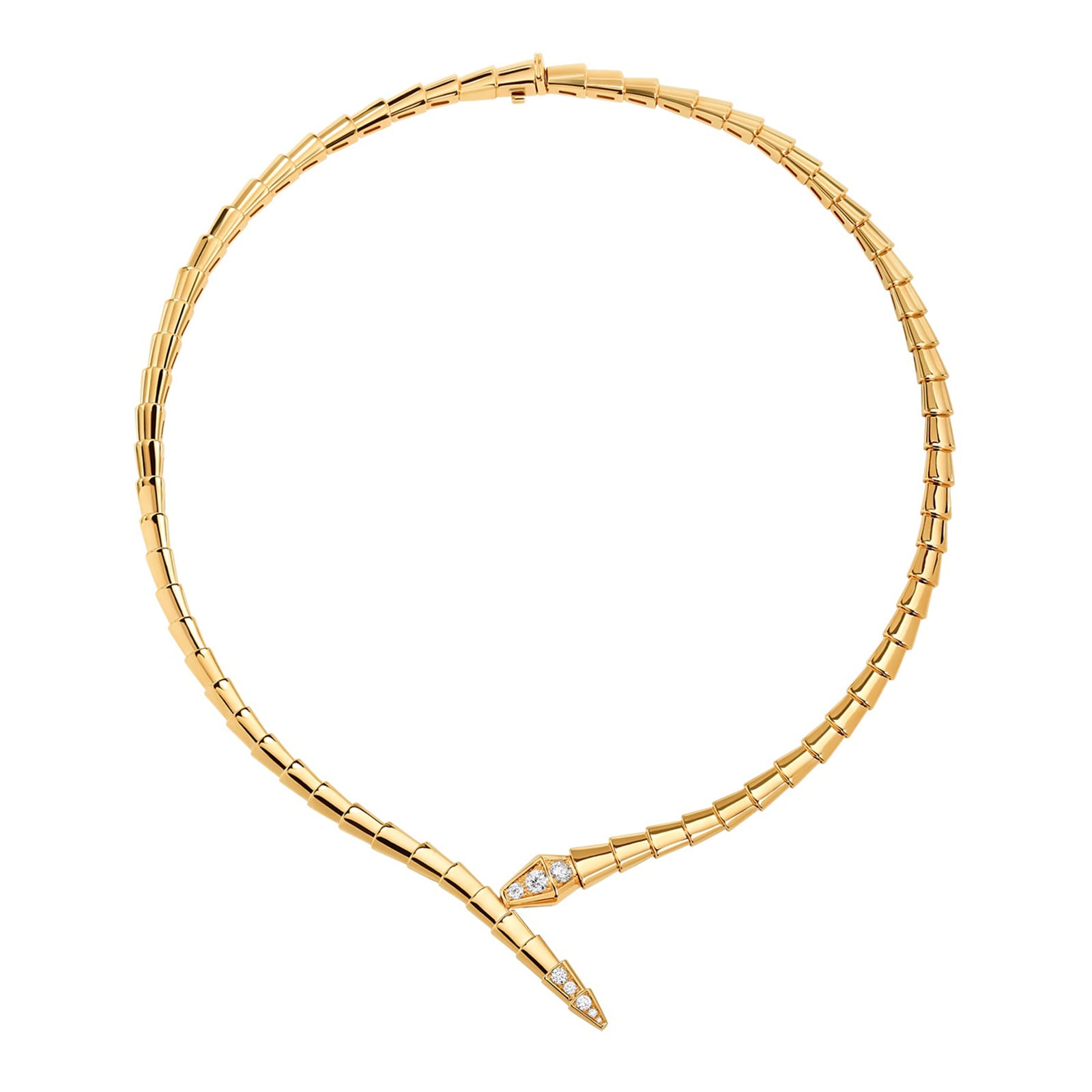 Bvlgari Jewelry 18k Yellow Gold 0.41cttw Diamond Serpenti Viper Necklace Size Large