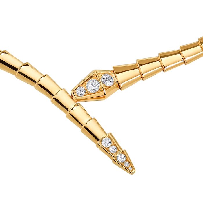 Bvlgari Jewelry 18k Yellow Gold 0.41cttw Diamond Serpenti Viper Necklace Size Large