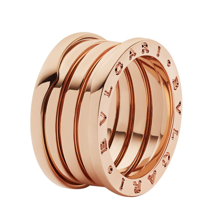 Bvlgari Jewelry 18k Rose Gold B.ZERO1 4 Band Ring - Size 8.5