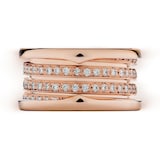 Bvlgari Jewelry 18k Rose Gold B.ZERO1 4 Band 0.98cttw Diamond Ring - Size 7.25