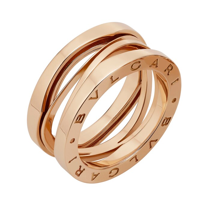 Bvlgari Jewelry 18k Rose Gold B.ZERO1 3 Band Ring - Size 5.75