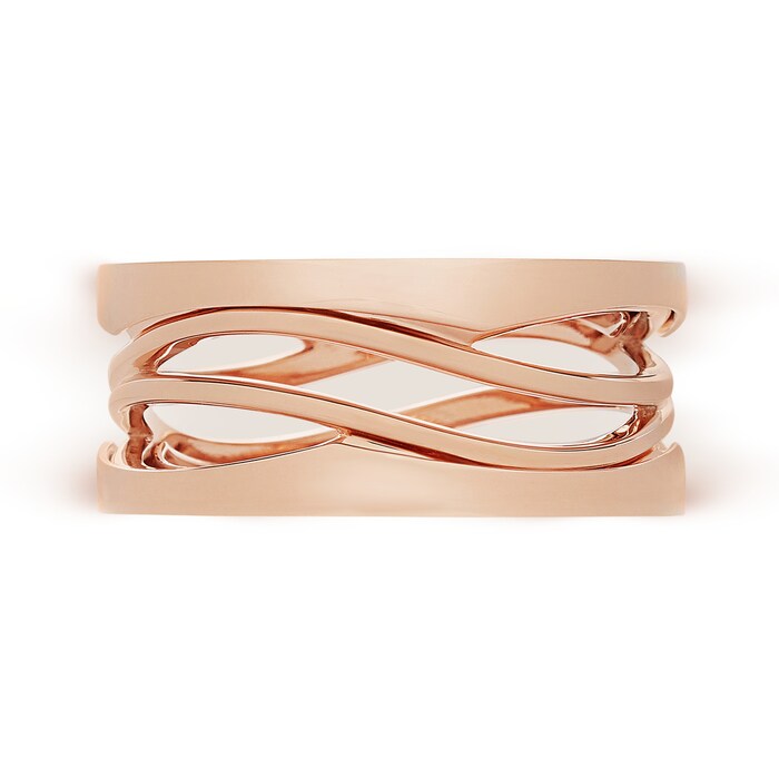 Bvlgari Jewelry 18k Rose Gold B.ZERO1 3 Band Ring - Size 5.75