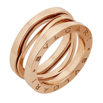 Bvlgari Jewelry 18k Rose Gold B.ZERO1 3 Band Ring - Size 6.5