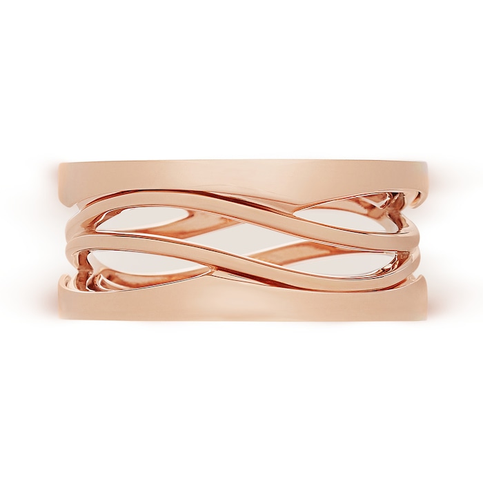 Bvlgari Jewelry 18k Rose Gold B.ZERO1 3 Band Ring - Size 6.5