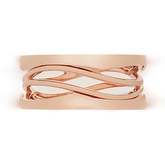 Bvlgari Jewelry 18k Rose Gold B.ZERO1 3 Band Ring - Size 6.5