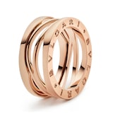 Bvlgari Jewelry 18k Rose Gold B.ZERO1 3 Band Ring - Size 6.5