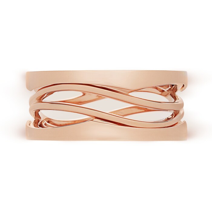 Bvlgari Jewelry 18k Rose Gold B.ZERO1 3 Band Ring - Size 8.25