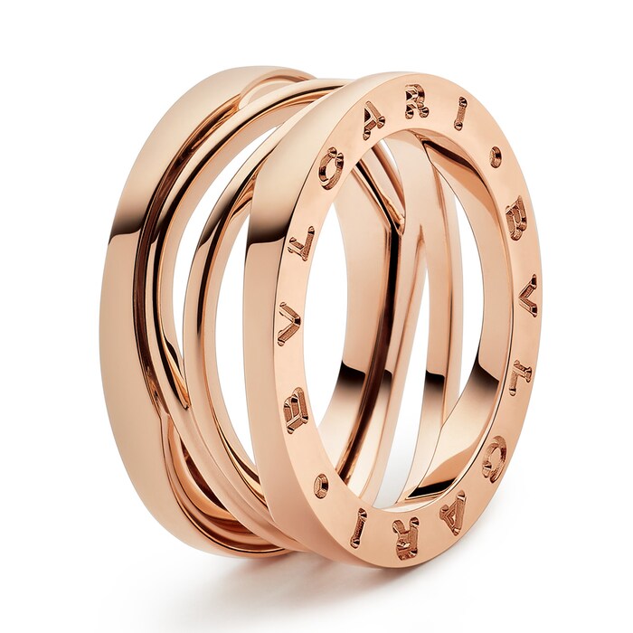 Bvlgari Jewelry 18k Rose Gold  3 Band Ring - Size 9 353570 | Mayors