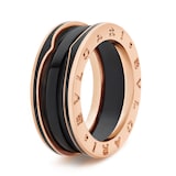 Bvlgari Jewelry 18k Rose Gold B.ZERO1 Black Ceramic Ring - Size 9.25