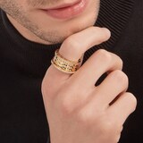 Bvlgari Jewelry 18k Yellow Gold B.ZERO1 3 Band 0.53cttw Pave Diamond Ring - Size 7.25