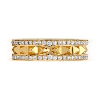 Bvlgari Jewelry 18k Yellow Gold B.ZERO1 1 Band 0.53cttw Pave Diamond Ring - Size 6.25 Bvlgari Jewelry 18k Yellow Gold B.ZERO1 1 Band 0.53cttw Pave Diamond Ring - Size 6.25