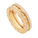 Bvlgari Jewelry 18k Yellow Gold B.ZERO1 1 Band 0.53cttw Pave Diamond Ring - Size 6.25