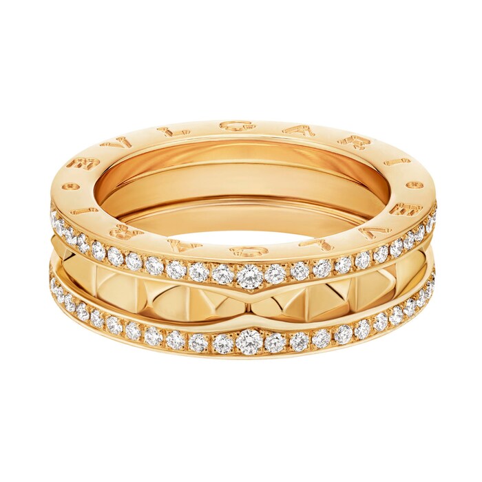 Bvlgari Jewelry 18k Yellow Gold B.ZERO1 1 Band 0.53cttw Pave Diamond Ring - Size 6.25