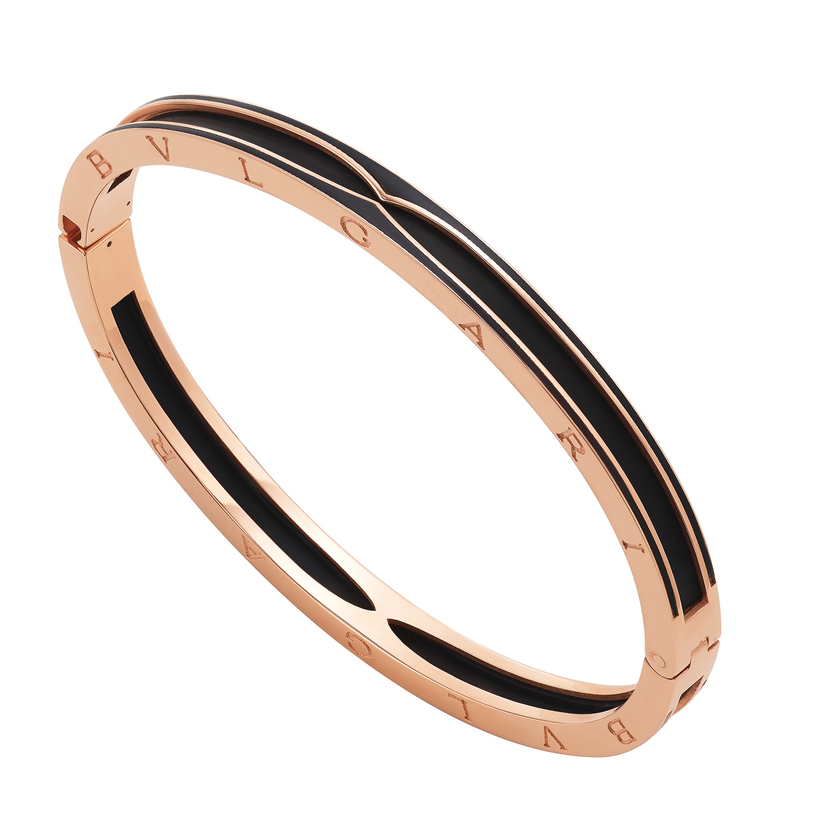 Bvlgari Jewelry 18k Rose Gold B.ZERO1 Black Ceramic Bracelet - Size Large Bvlgari Jewelry 18k Rose Gold B.ZERO1 Black Ceramic Bracelet - Size Large