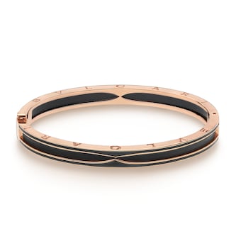 Bvlgari Jewelry 18k Rose Gold B.ZERO1 Black Ceramic Bracelet - Size Large Bvlgari Jewelry 18k Rose Gold B.ZERO1 Black Ceramic Bracelet - Size Large