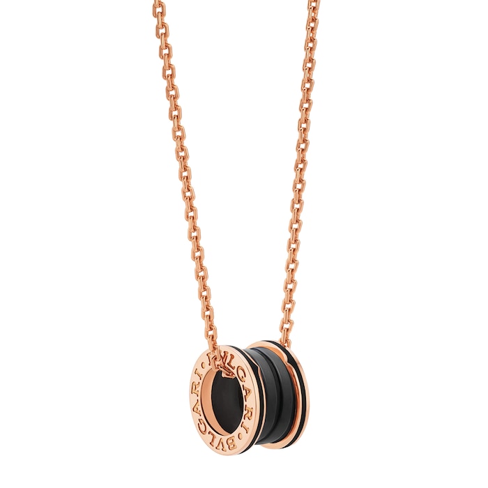 Bvlgari Jewelry 18k Rose Gold  Black Ceramic Necklace 21-24 Inch  358050 | Mayors