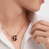 Bvlgari Jewelry 18k Rose Gold B.ZERO1 Black Ceramic Necklace 21-24 Inch