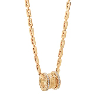 Bvlgari Jewelry 18k Yellow Gold B.ZERO1 0.29cttw Diamond Necklace 15-16 Inch