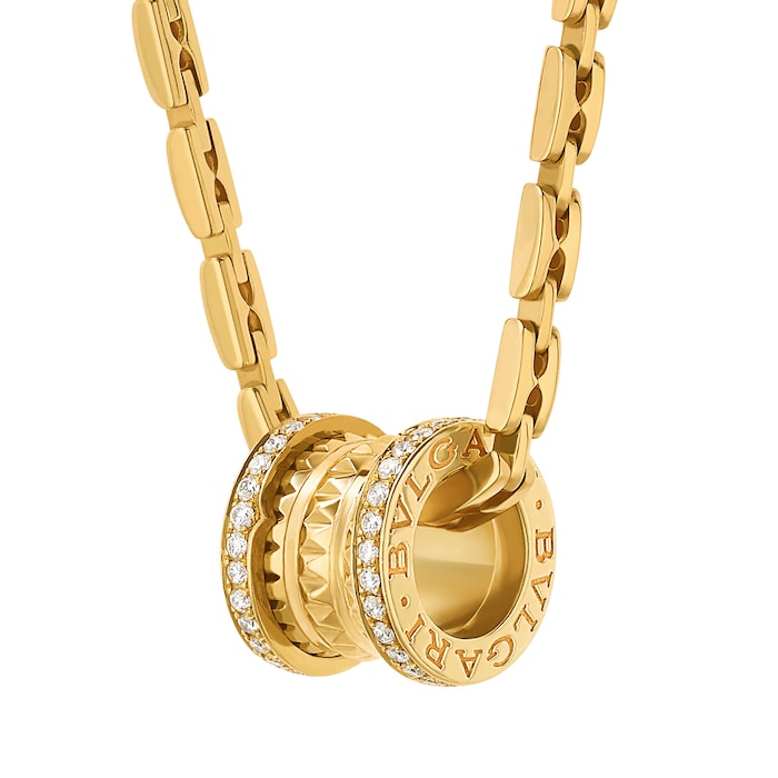 Bvlgari Jewelry 18k Yellow Gold B.ZERO1 0.29cttw Diamond Necklace 15-16 Inch