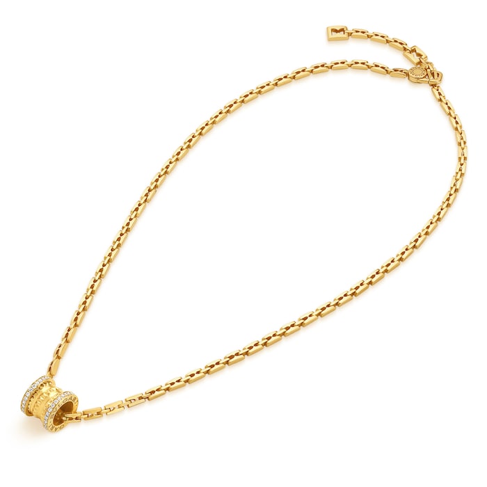 Bvlgari Jewelry 18k Yellow Gold B.ZERO1 0.29cttw Diamond Necklace 15-16 Inch