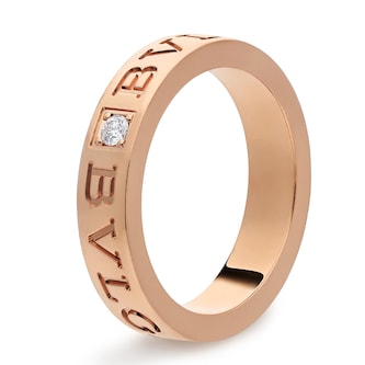 Bvlgari Jewelry 18k Rose Gold Bvlgari Bvlgari 0.04cttw Diamond Ring - Size 6.25