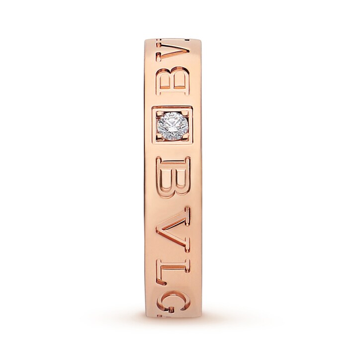 Bvlgari Jewelry 18k Rose Gold Bvlgari Bvlgari 0.04cttw Diamond Ring - Size 6.25