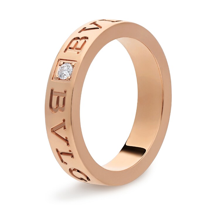 Bvlgari Jewelry 18k Rose Gold Bvlgari Bvlgari 0.04cttw Diamond Ring - Size 7