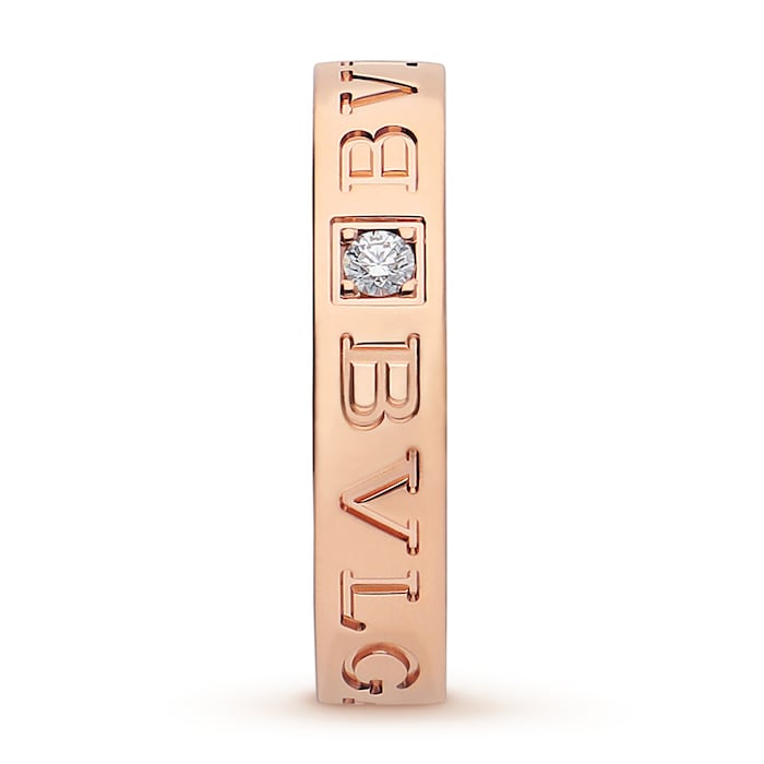 Bvlgari Jewelry 18k Rose Gold Bvlgari Bvlgari 0.04cttw Diamond Ring - Size 7