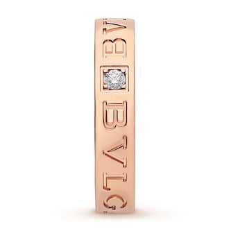 Bvlgari Jewelry 18k Rose Gold Bvlgari Bvlgari 0.04cttw Diamond Ring - Size 7