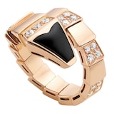 Bvlgari Jewelry 18k Rose Gold Serpenti Viper 0.83cttw Pave Diamond Ring - Size Medium