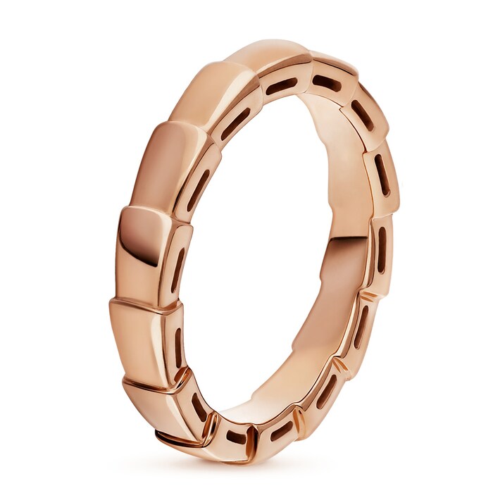 Bvlgari Jewelry 18k Rose Gold Serpenti Viper Ring - Size 6.25