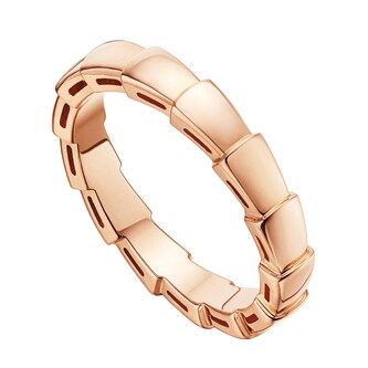 Bvlgari Jewelry 18k Rose Gold Serpenti Viper Ring - Size 7