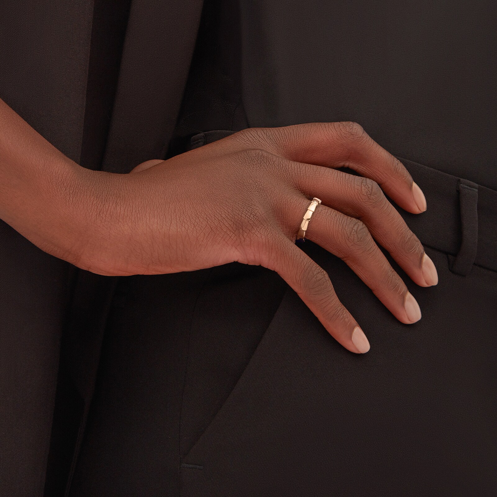 Bvlgari Jewelry 18k Rose Gold Serpenti Viper Ring - Size 7