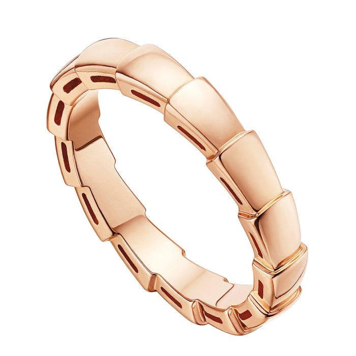 Bvlgari Jewelry 18k Rose Gold Serpenti Viper Ring - Size 7.25