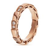 Bvlgari Jewelry 18k Rose Gold Serpenti Viper 0.24cttw Pave Diamond Ring - Size 5.75
