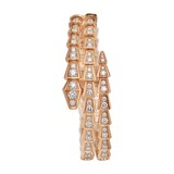 Bvlgari Jewelry 18k Rose Gold Serpenti Viper 2 Row 5.42cttw Full Pave Diamond Bracelet - Size Medium