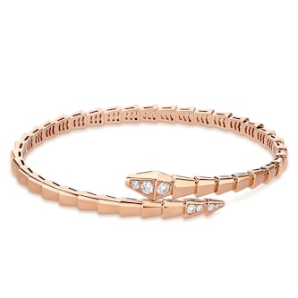 Bvlgari Jewelry 18k Rose Gold Serpenti Viper 0.47cttw Diamond Bracelet - Size Medium Bvlgari Jewelry 18k Rose Gold Serpenti Viper 0.47cttw Diamond Bracelet - Size Medium