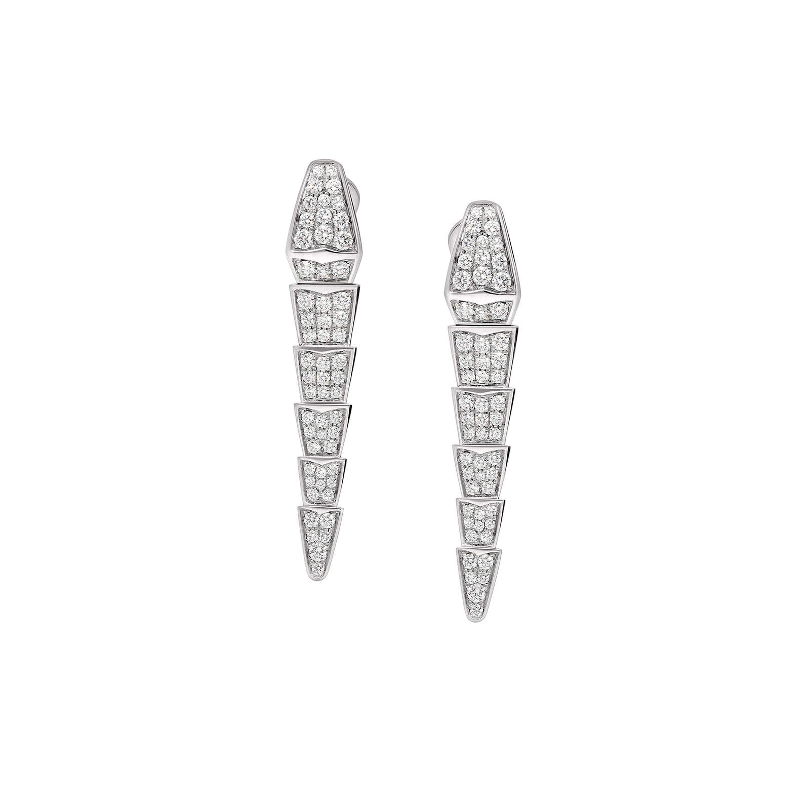 18k White Gold 2.08cttw Diamond Serpenti Viper Drop Earrings