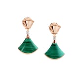 Bvlgari Jewelry 18k Rose Gold 0.07cttw Diamond Divas Dream Malachite Drop Earrings