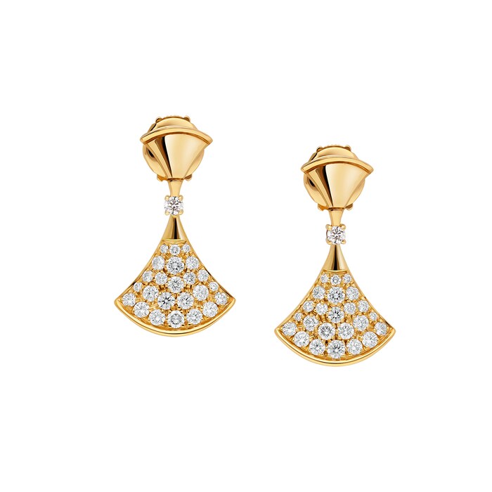 Bvlgari Jewelry 18k Yellow Gold 0.94cttw Diamond Divas Dream Drop Earrings
