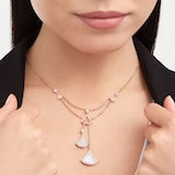 Bvlgari Jewelry 18K Rose Gold Divas Dream Diamond & Mother Of Pearl Fan Motif Necklace