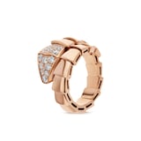 Bvlgari Jewelry 18k Rose Gold 0.53cttw Diamond Serpenti Viper Ring Size Small