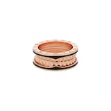Bvlgari Jewelry 18k Rose Gold B.ZERO1 1 Band Black Ceramic Ring Size 9.25