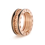 Bvlgari Jewelry 18k Rose Gold B.ZERO1 1 Band Black Ceramic Ring Size 10.75
