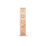 Bvlgari Jewelry 18k Rose Gold 0.04cttw Diamond Bvlgari Bvlgari Band Size 7.75